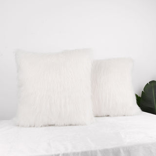 Add a Touch of Elegance to Your Décor with White Faux Fur Sheepskin Throw Pillow Cases
