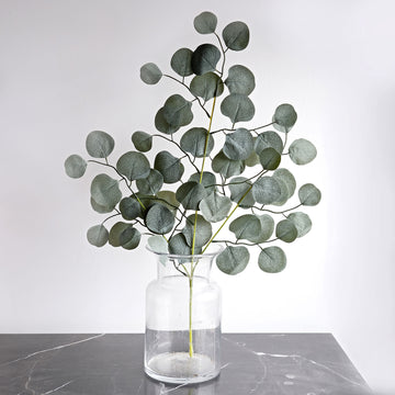 4 Pack 25" Frosted Green Artificial Silk Eucalyptus Leaf Branches
