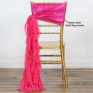 Add Elegance and Charm with Fuchsia Chiffon Curly Chair Sash Add Elegance and Charm with Fuchsia Chiffon Curly Chair Sash
