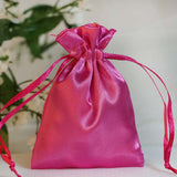 12 Pack | 3inch Fuchsia Satin Drawstring Wedding Party Favor Gift Bags