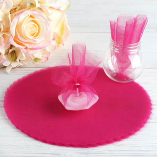 Add a Touch of Elegance with Fuchsia Sheer Nylon Tulle Circles Add a Touch of Elegance with Fuchsia Sheer Nylon Tulle Circles