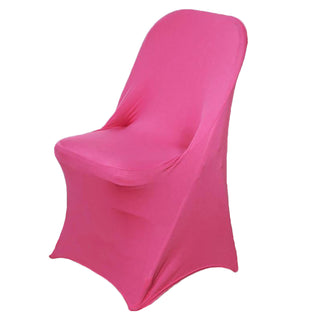 Elevate Your Event with the Fuchsia Spandex Stretch Fitted Folding Chair Cover