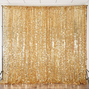 20ftx10ft Gold Big Payette Sequin Event Curtain Drapes, Backdrop Event Panel