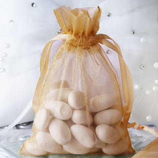 Add a Touch of Elegance with Gold Organza Drawstring Bags