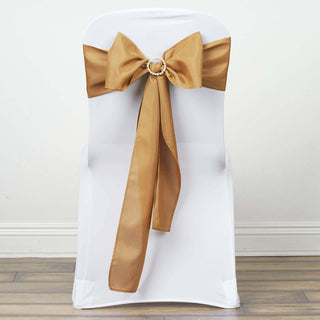 Add Elegance to Your Event with Gold Polyester Chair Sashes Add Elegance to Your Event with Gold Polyester Chair Sashes