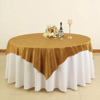 Add Glamour to Your Event with the Gold Premium Soft Velvet Table Overlay