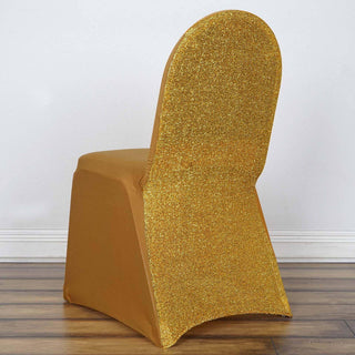 Elevate Your Event with the Gold Spandex Stretch Banquet Chair Cover Elevate Your Event with the Gold Spandex Stretch Banquet Chair Cover