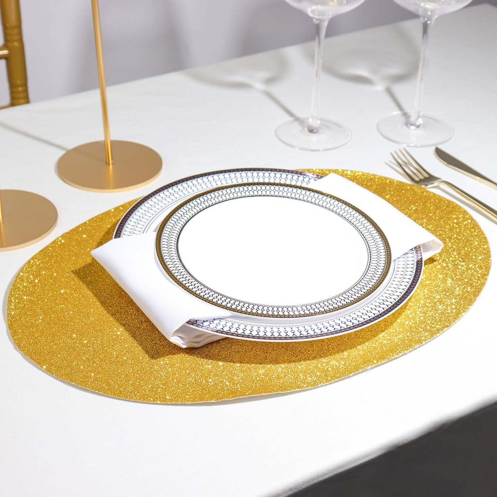 6 Pack Gold Sparkle Placemats, Table Mat