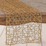 16inch x 72inch Gold Wire Nest Runner Table Runner, Metallic String Woven Runner