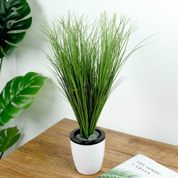 3 Plants 20" Green Artificial Indoor Outdoor Decorative Grass Sprays