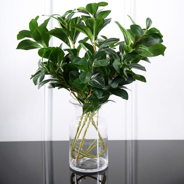 2 Stems 26" Green Artificial Lemon Leaf Branches Faux Greenery Plant