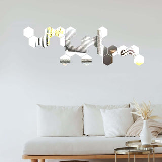 Add Elegance to Your Space with 12 Pack Hexagon Mirror Wall Stickers Add Elegance to Your Space with 12 Pack Hexagon Mirror Wall Stickers