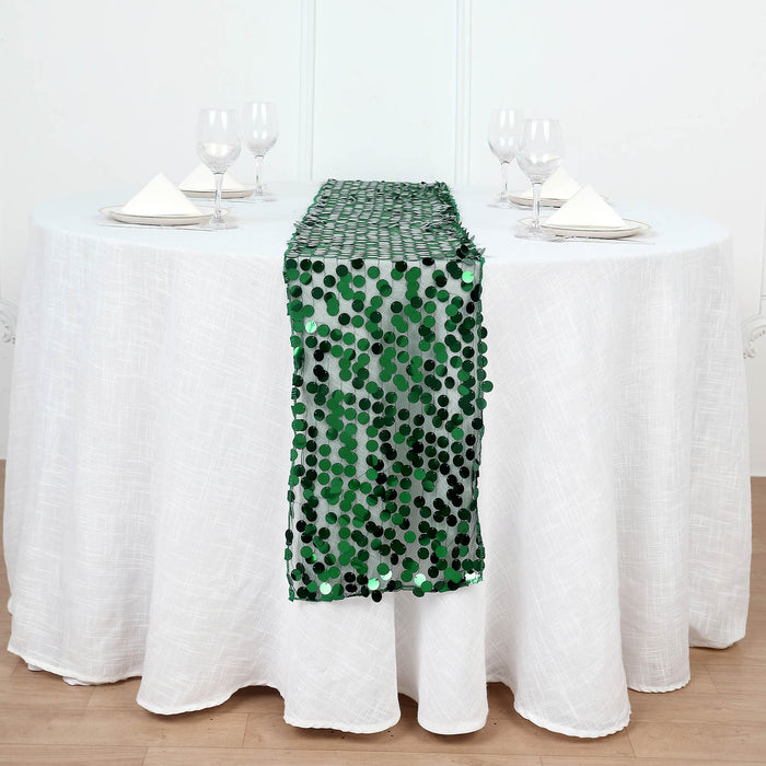 13x108inch Hunter Emerald Green Big Payette Sequin Table Runner