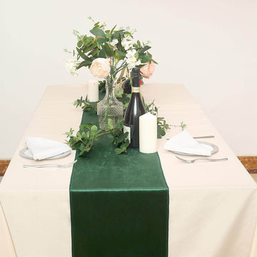 12"x108" Hunter Emerald Green Premium Velvet Table Runner
