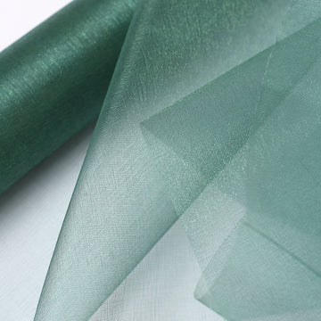 12"x10yd Hunter Emerald Green Sheer Chiffon Fabric Bolt, DIY Voile Drapery Fabric