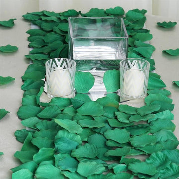 500 Pack Hunter Emerald Green Silk Rose Petals Table Confetti or Floor Scatters