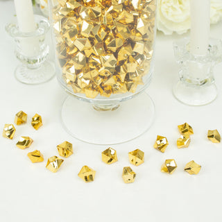 Elevate Your Table Design with Gold Acrylic Ice Bead Vase Fillers