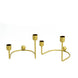2 Pack | 5Inch Gold Metal 2-Arm Geometric Taper Candle Holder Candelabra With Horseshoe Base