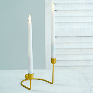 Add a Touch of Elegance with the Gold Metal 2-Arm Geometric Taper Candle Holder Candelabra