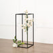 24Inch Rectangular Matte Black Metal Wedding Flower Stand, Geometric Column Frame Centerpiece