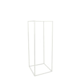 2 Pack | Glossy White Metal Wedding Flower Frame Stand, Geometric Column Prop Centerpiece#whtbkgd
