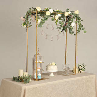 Introducing the Stunning Gold Adjustable Over The Table Metal Flower Arch Frame Stand