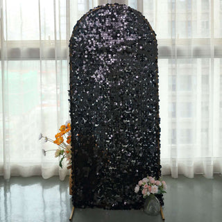 Sparkly Black Double Sided Big Payette Sequin Chiara Backdrop Stand Cover Sparkly Black Double Sided Big Payette Sequin Chiara Backdrop Stand Cover