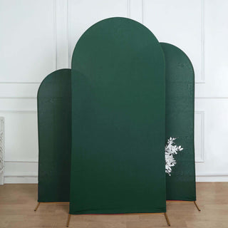 Green screen dividers with rounded tops and floral design, studio shot