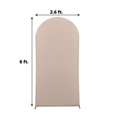 6ft Matte Nude Spandex Fitted Chiara Backdrop Stand Cover For Round Top Wedding Arch