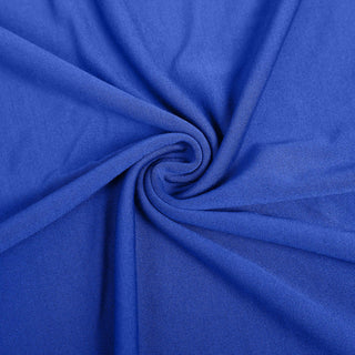 Blue fabric texture in a spiral pattern.