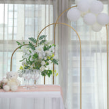 5ft Gold Metal Wedding Arch Chiara Backdrop Stand Floral Display Frame With Round Top