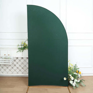7ft Matte Hunter Emerald Green Spandex Half Moon Chiara Backdrop Stand Cover 7ft Matte Hunter Emerald Green Spandex Half Moon Chiara Backdrop Stand Cover