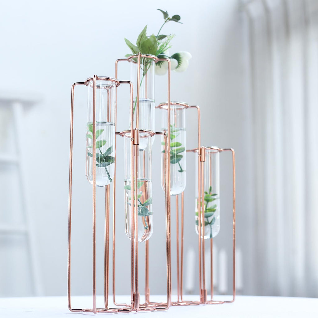 Hinged Flower Vase With Metal Tube Stand Perfect For Weddings