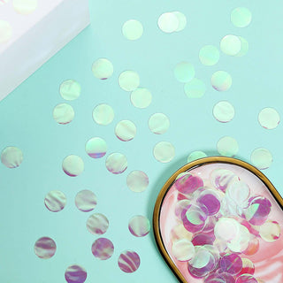 Add a Touch of Elegance with Iridescent Round Foil Metallic Table Confetti Dots Add a Touch of Elegance with Iridescent Round Foil Metallic Table Confetti Dots