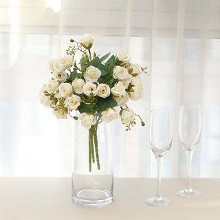 Elevate Your Décor with Ivory Artificial Open Rose Flower Arrangements Elevate Your Décor with Ivory Artificial Open Rose Flower Arrangements