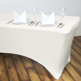 4 Ft Rectangular Spandex Table Cover - Ivory