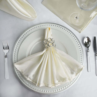 Ivory Seamless Satin Cloth Dinner Napkins: Elevate Your Table Setting Ivory Seamless Satin Cloth Dinner Napkins: Elevate Your Table Setting