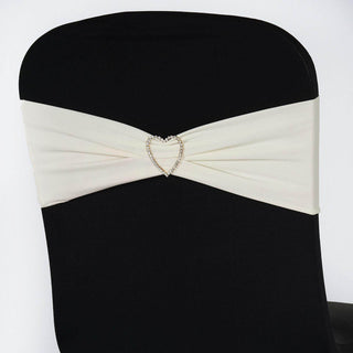 Elegant Ivory Spandex Stretch Chair Sashes for Stylish Events Elegant Ivory Spandex Stretch Chair Sashes for Stylish Events