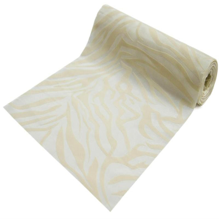 12 Inch x 10 Yards | Zebra Print Fabric By the Yard | Taffeta Fabric | TableclothsFactory