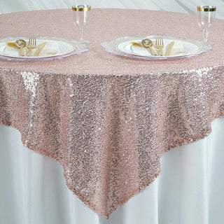 Blush Duchess Sequin Table Overlay - The Perfect Addition to Your Event Decor