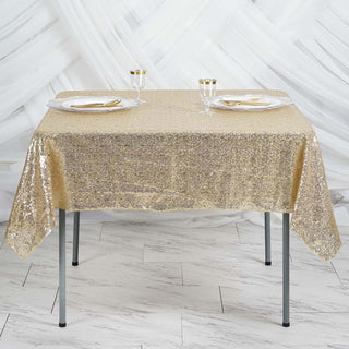 Make a Lasting Impression with the Champagne Duchess Sequin Table Overlay
