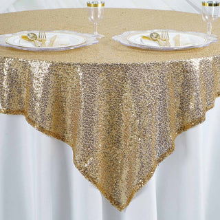 Luxury and Elegance with the Gold Duchess Sequin Table Overlay