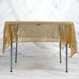 60" x 60" Gold Duchess Sequin Square Overlay
