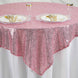 60" x 60" Pink Duchess Square Sequin Table Overlay#whtbkgd
