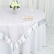 60"x60" White Satin Edge Embroidered Sheer Organza Square Table Overlay