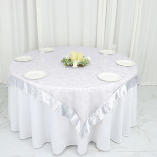 Elevate Your Table Decor with the White Embroidered Sheer Organza Table Overlay
