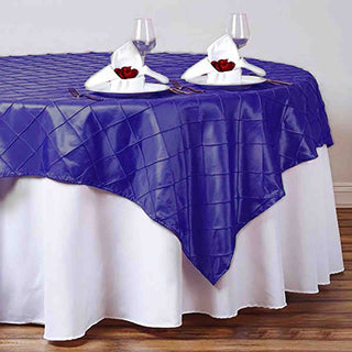 Get the Perfect Table Decor with the 60"x60" Purple Pintuck Square Table Overlay