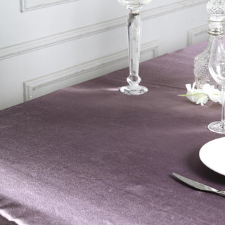 Elevate Your Event Decor with the Violet Amethyst Square Smooth Satin Table Overlay