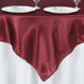 60"x 60" Burgundy Seamless Satin Square Tablecloth Overlay#whtbkgd