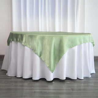 Add a Touch of Elegance with the Sage Green Satin Table Overlay Add a Touch of Elegance with the Sage Green Satin Table Overlay